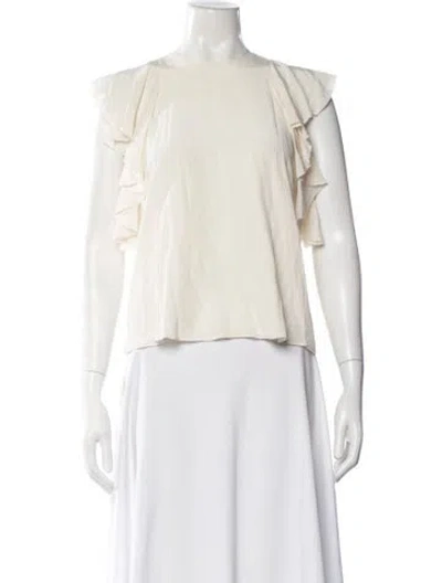 Pre-owned Alexis Silk Crew Neck Top In Neutrals