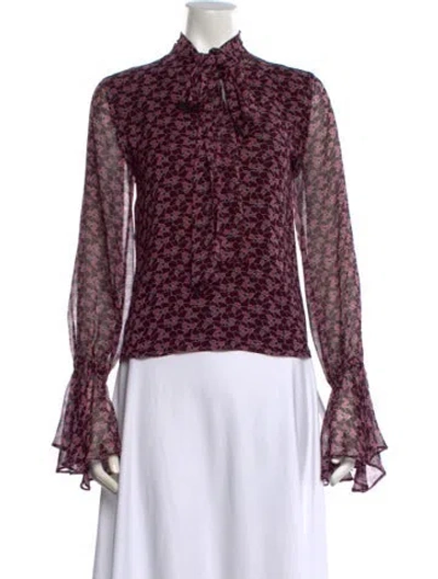 Pre-owned Alexis Silk Floral Print Blouse In Multi