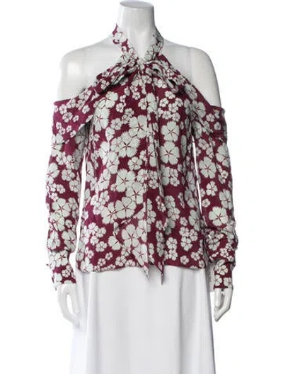 Pre-owned Alexis Silk Floral Print Blouse In Pink