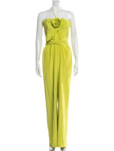 Pre-owned Alexis Silk Halterneck Jumpsuit In Yellow