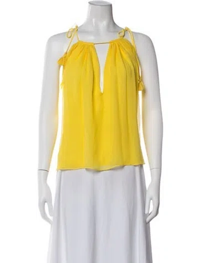 Pre-owned Alexis Silk Halterneck Top In Yellow