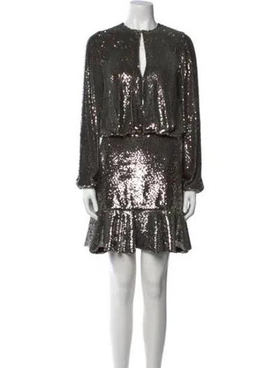 Pre-owned Alexis Silk Knee-length Dress In Black