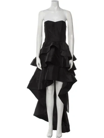 Pre-owned Alexis Silk Long Dress In Black