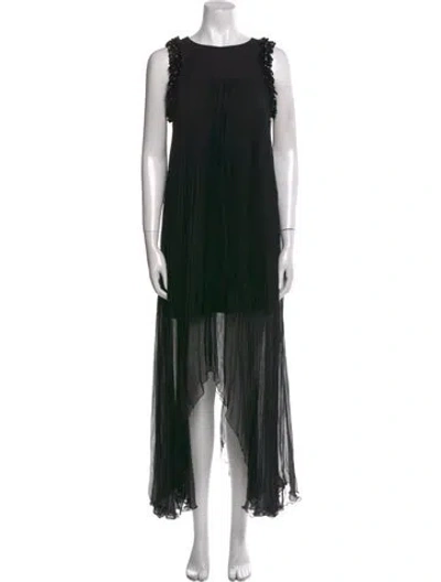 Pre-owned Alexis Silk Long Dress In Black