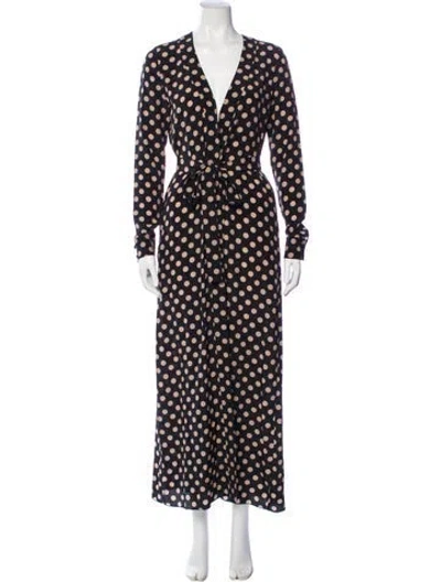Pre-owned Alexis Silk Long Dress In Blue