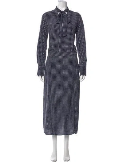 Pre-owned Alexis Silk Long Dress In Blue