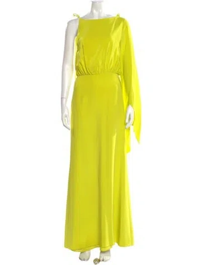Pre-owned Alexis Silk Long Dress In Green
