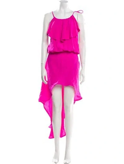 Pre-owned Alexis Silk Long Dress In Pink
