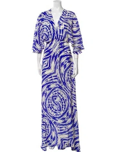 Pre-owned Alexis Silk Long Dress In Purple