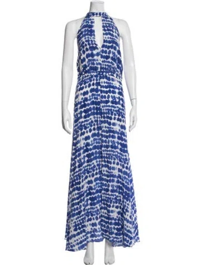 Pre-owned Alexis Silk Long Dress In Purple