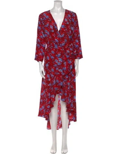 Pre-owned Alexis Silk Long Dress In Red