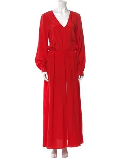 Pre-owned Alexis Silk Long Dress In Red