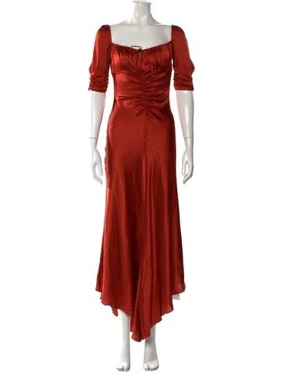 Pre-owned Alexis Silk Long Dress In Red
