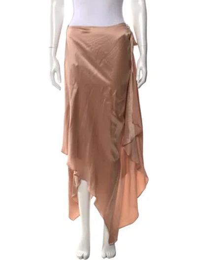Pre-owned Alexis Silk Long Skirt In Neutral