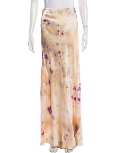 Pre-owned Alexis Silk Long Skirt In Neutral