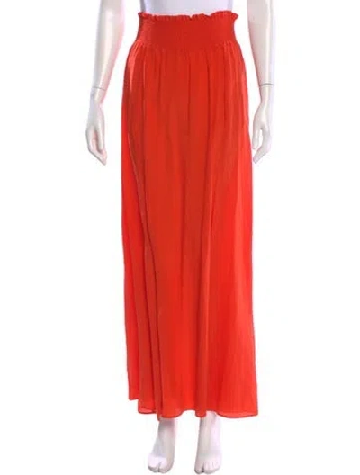 Pre-owned Alexis Silk Long Skirt In Orange