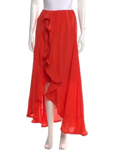 Pre-owned Alexis Silk Long Skirt In Red