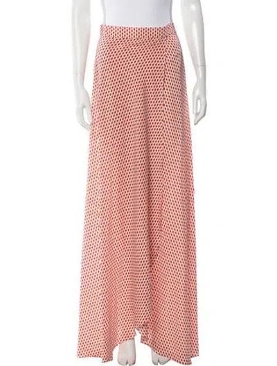 Pre-owned Alexis Silk Long Skirt In Red