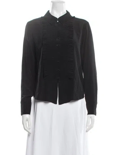 Pre-owned Alexis Silk Long Sleeve Blouse In Black