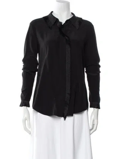 Pre-owned Alexis Silk Long Sleeve Blouse In Gray