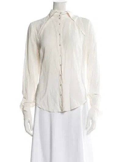 Pre-owned Alexis Silk Long Sleeve Blouse In Neutral