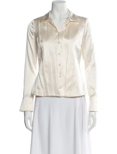 Pre-owned Alexis Silk Long Sleeve Blouse In Neutral