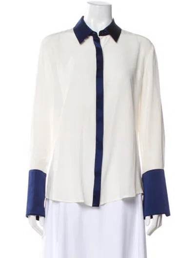 Pre-owned Alexis Silk Long Sleeve Blouse In Neutral