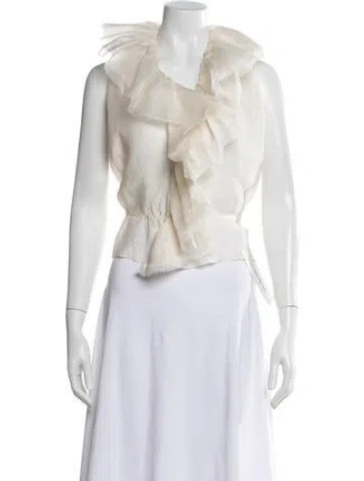 Pre-owned Alexis Silk Long Sleeve Blouse In Neutral