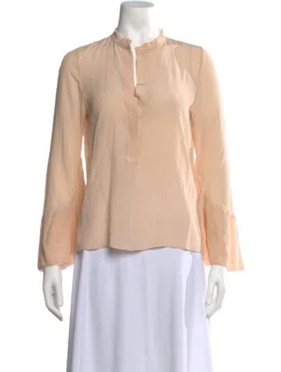 Pre-owned Alexis Silk Long Sleeve Blouse In Neutrals