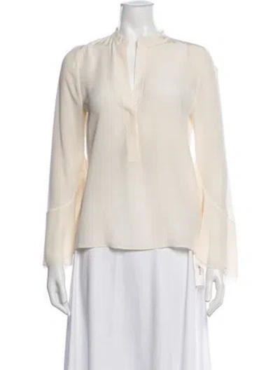Pre-owned Alexis Silk Long Sleeve Blouse In Neutrals