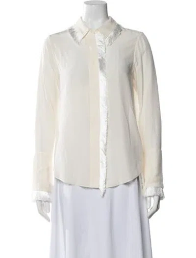 Pre-owned Alexis Silk Long Sleeve Blouse In White