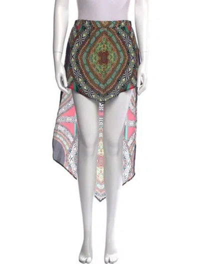 Pre-owned Alexis Silk Midi Length Skirt In Black