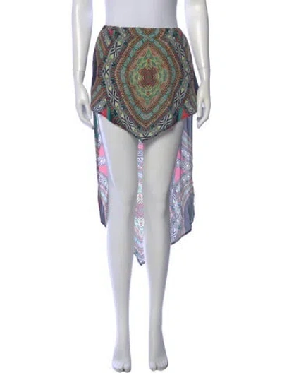 Pre-owned Alexis Silk Midi Length Skirt In Black