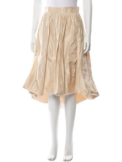Pre-owned Alexis Silk Midi Length Skirt In Neutrals
