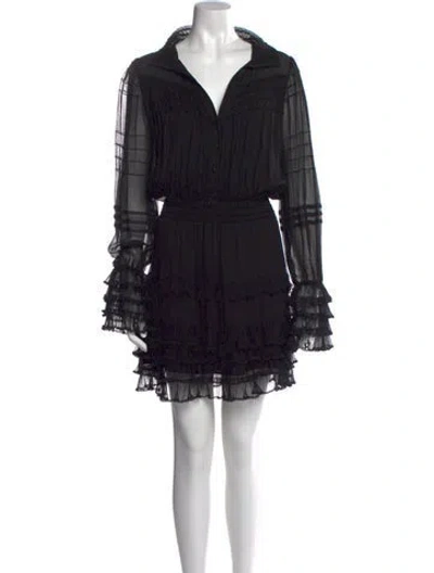 Pre-owned Alexis Silk Mini Dress In Black