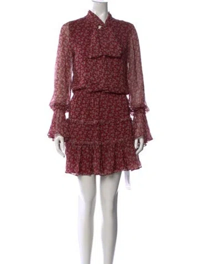 Pre-owned Alexis Silk Mini Dress In Burgundy