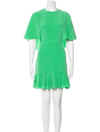 Pre-owned Alexis Silk Mini Dress In Green