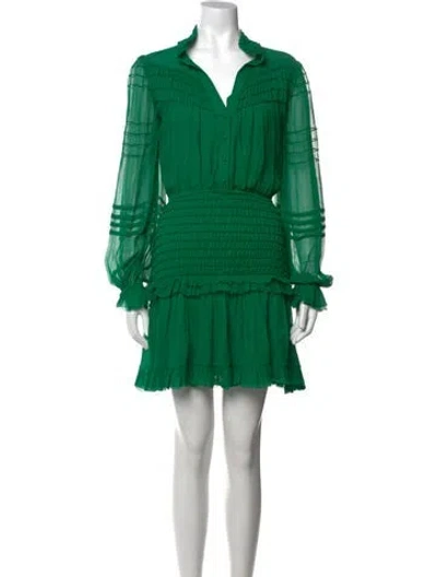 Pre-owned Alexis Silk Mini Dress In Green