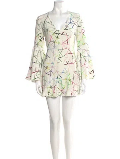 Pre-owned Alexis Silk Mini Dress In Neutral