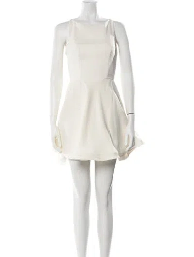 Pre-owned Alexis Silk Mini Dress In Neutral