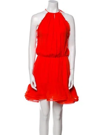 Pre-owned Alexis Silk Mini Dress In Orange