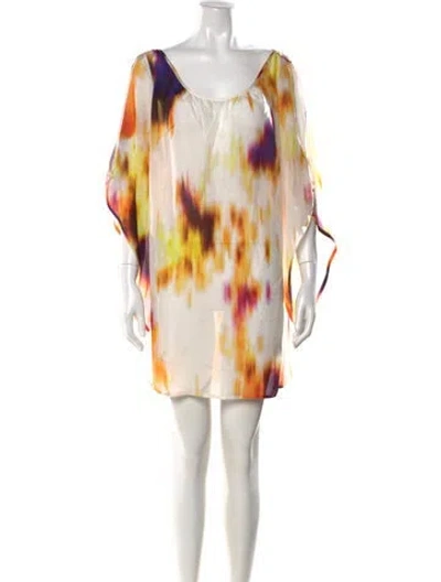 Pre-owned Alexis Silk Mini Dress In Orange