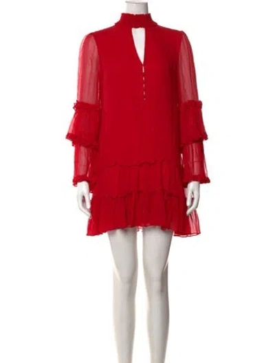 Pre-owned Alexis Silk Mini Dress In Red