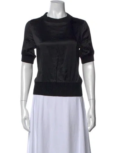 Pre-owned Alexis Silk Mock Neck Top In Black