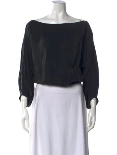 Pre-owned Alexis Silk Off-the-shoulder Top In Black