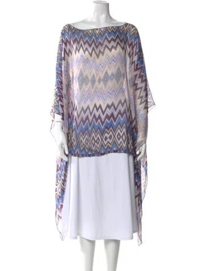 Pre-owned Alexis Silk Patterned Top In Purple