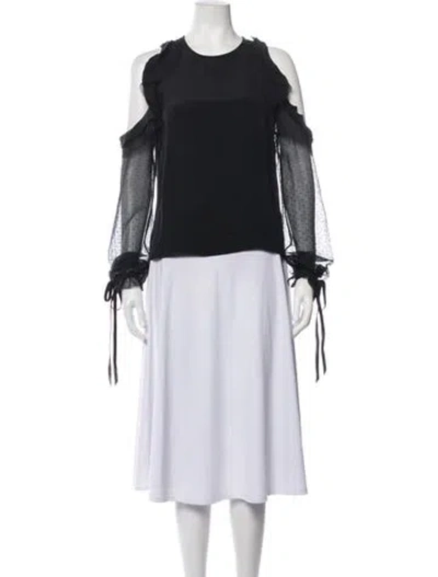 Pre-owned Alexis Silk Printed Top In Black