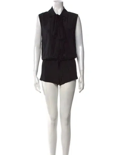 Pre-owned Alexis Silk Romper W/ Tags In Black