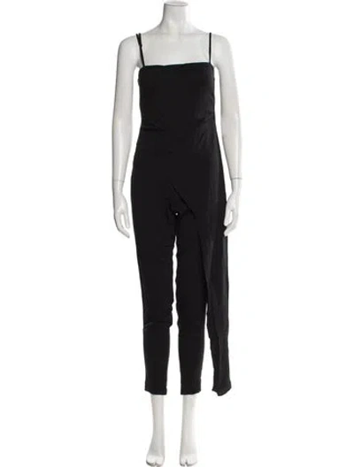 Pre-owned Alexis Silk Square Neckline Jumpsuit In Black