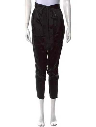 Pre-owned Alexis Silk Straight Leg Pants In Black
